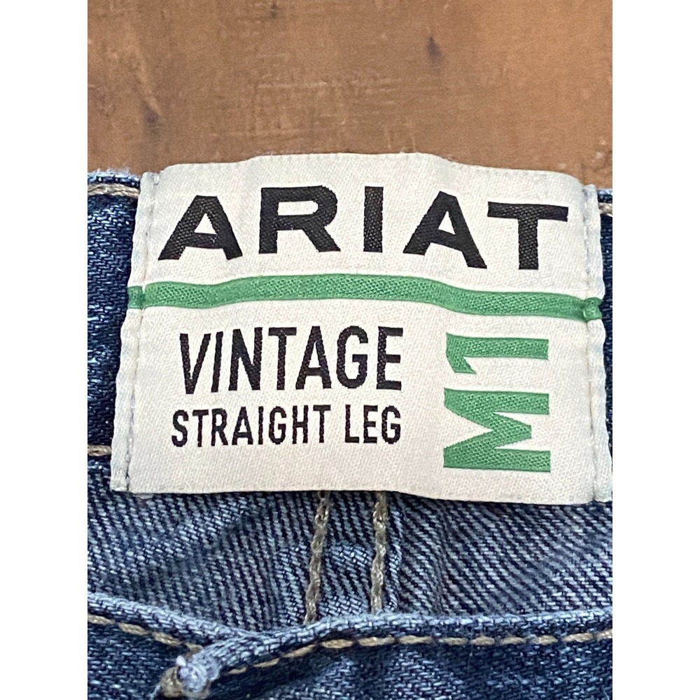 Ariat M1 Remy Vintage Straight Leg Jeans Mens 38x32 Bradford Wash Distressed - Picture 5 of 15